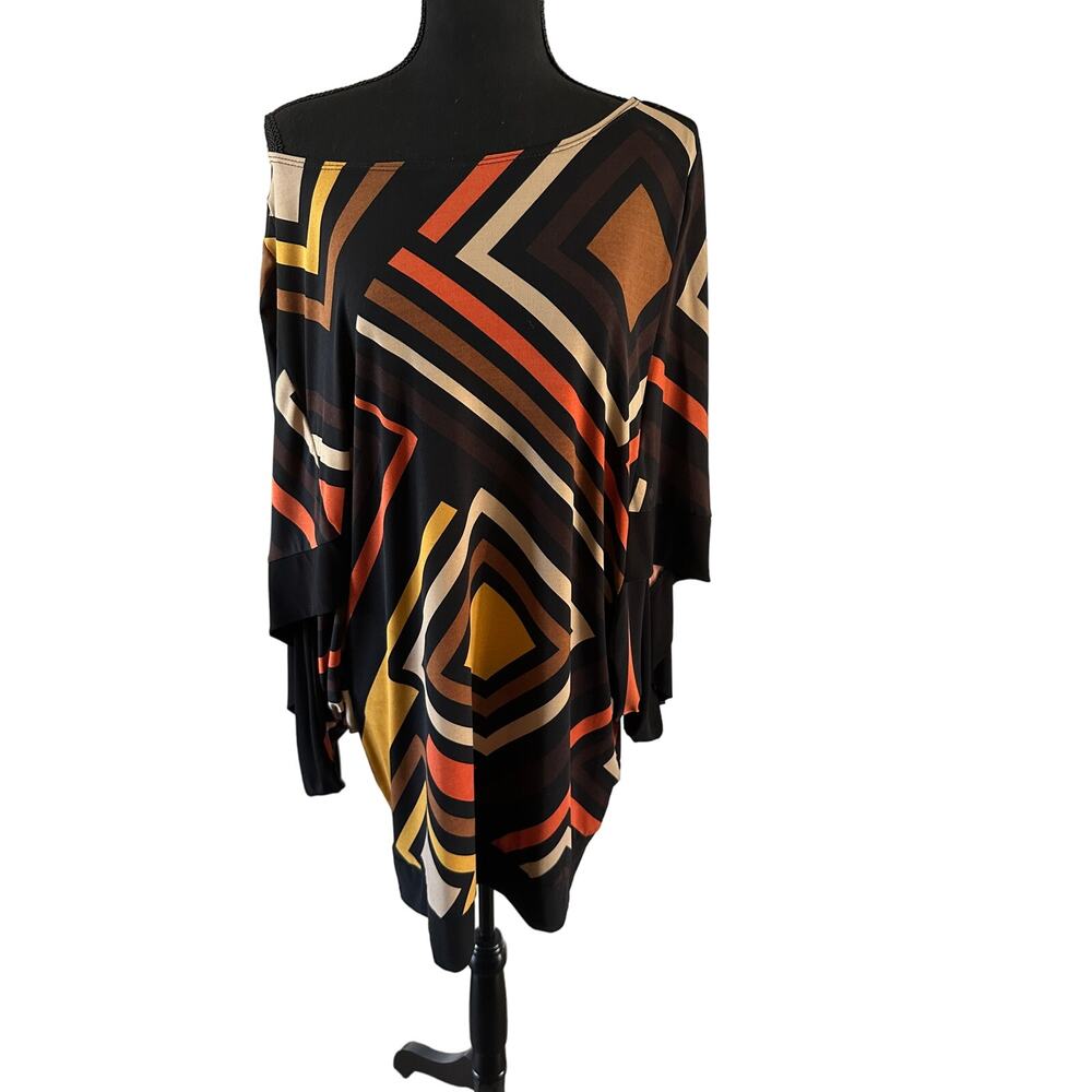 Annalee + Hope - Geometric Tunic Brown-Multi / XL